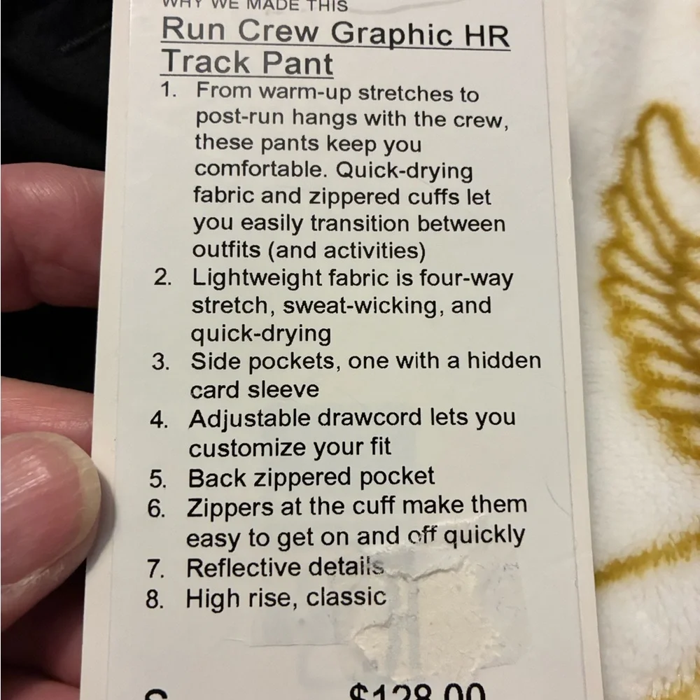 NWT Lululemon Run Crew Graphic HR Track Pant Four Way Stretch High Rise Classic - Picture 9 of 13